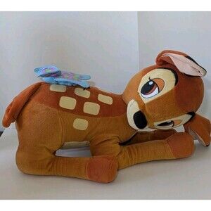 Disney Jumbo Bambi 2001 Plush w/ Butterfly Mattel Fisher Price Large 20"